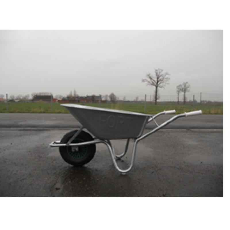 Kruiwagen gelakt 90liter warm verzinkt zware bouw rechte neus met kunststofvelg en luchtbandwiel 2ply - KRUIW-58203