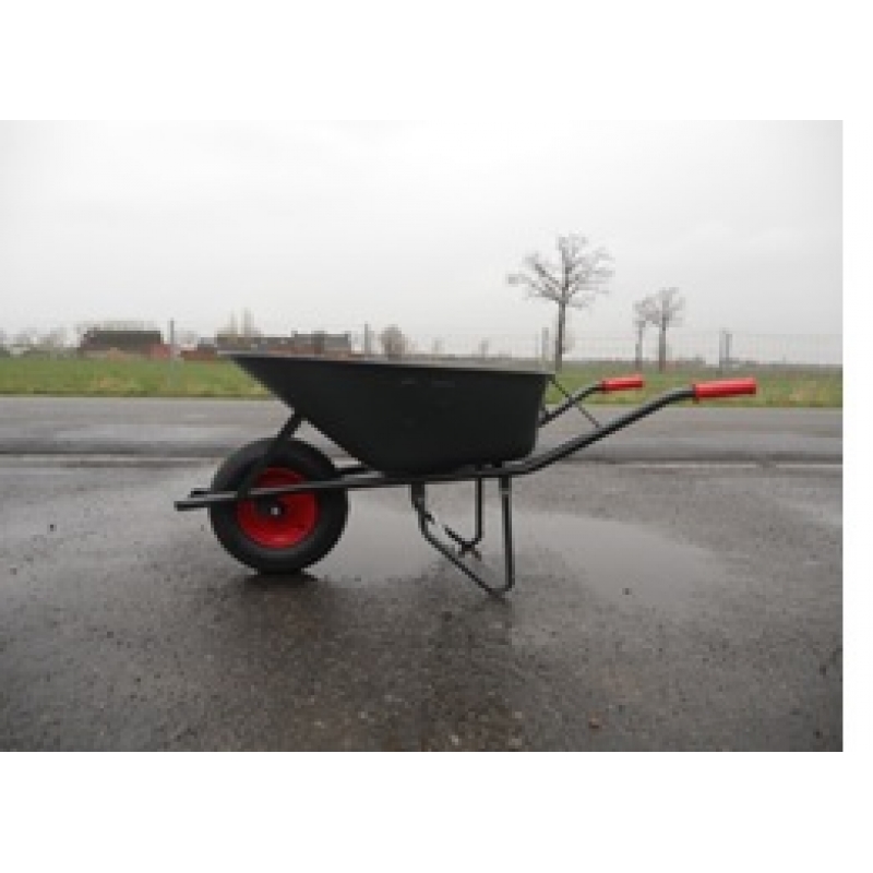 Kruiwagen gelakt 85liter metserskruiwagen ronde neus met kunststof velg en luchtbandwiel 2ply - KRUIW-68020