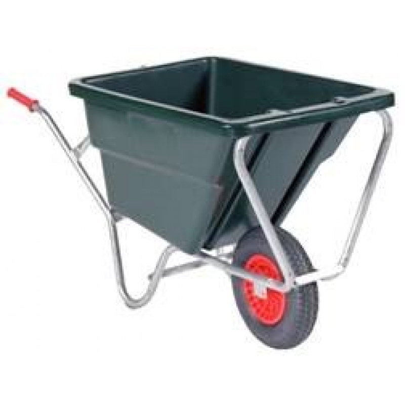 kruiwagen kunststof bak 170liter verzinkt onderstel kunststof velg met luchtbandwiel 4ply - KRUIW-21171