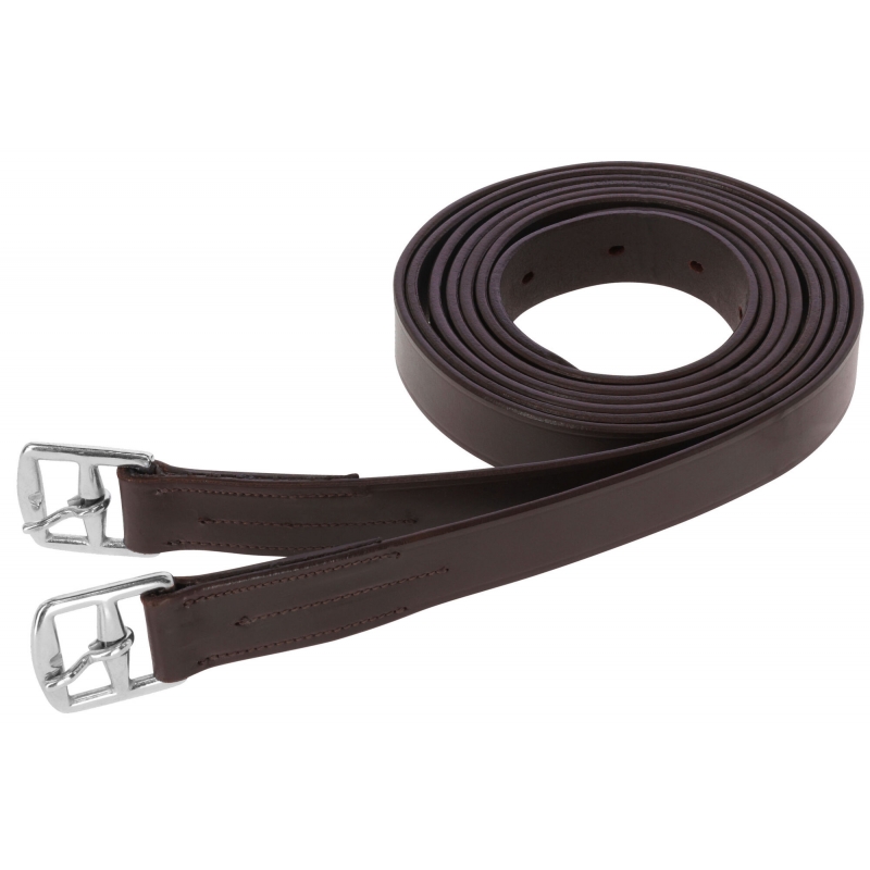 &Eacute;trivi&egrave;res cuir par paire brunes, 145cmx27mm - 323471