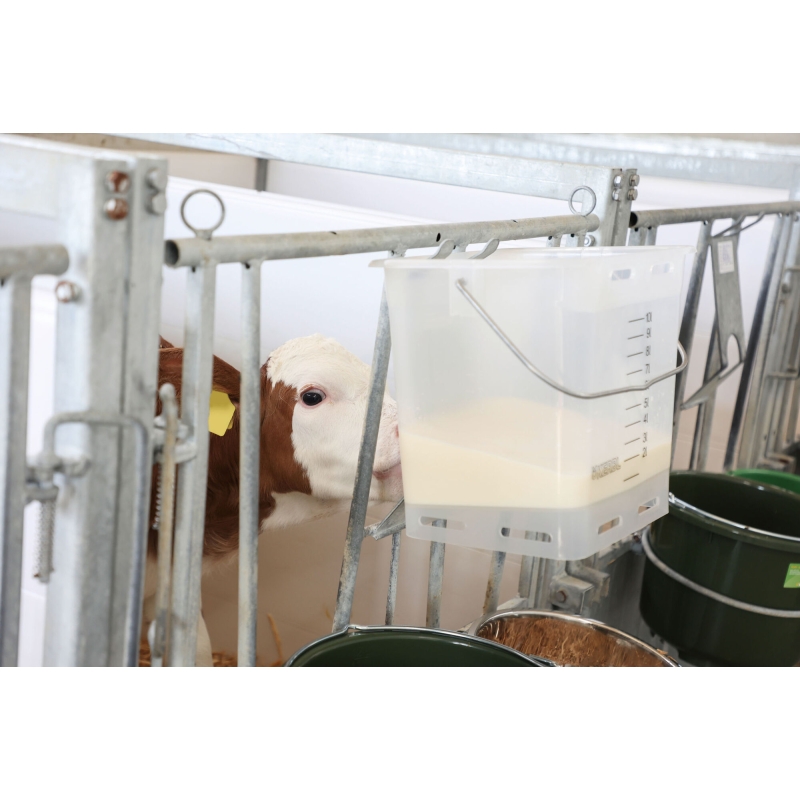 feeding bucket transparent white, scale, 13l - 14284